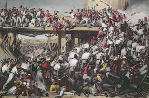 Delhi megrohanása, metszett T.H. Sherratt, a London Printing and Publishing Company kiadásában, 1859. augusztus (színes metszet)